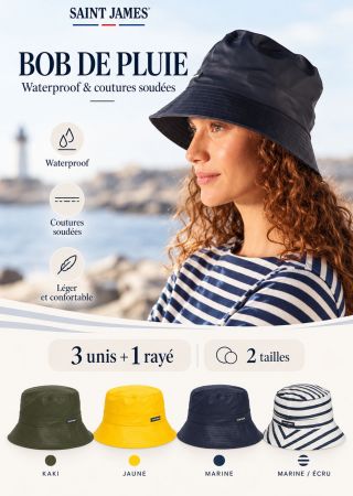 BOB PLUIE – Bob waterproof à coutures soudées | Saint James