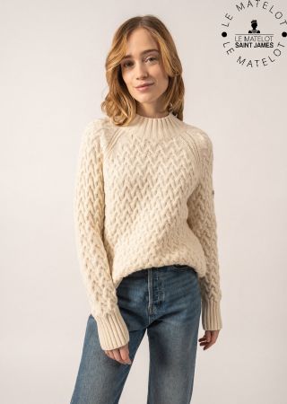 CARDIF Pull col montan en laine Saint James