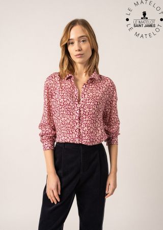 AUDE Manches longues Chemise imprimée en laine et viscose Saint James