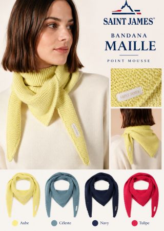 BANDANA MAILLE – Écharpe bandana en point mousse | Saint James