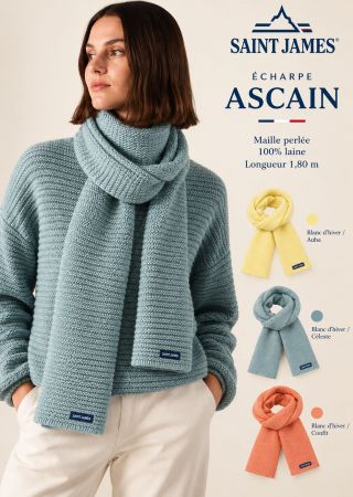 ASCAIN – Écharpe femme en mohair maille bouclette | Saint James