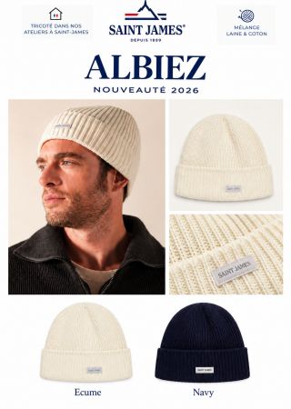 ALBIEZ Bonnet Maille perlée coton et laine |Saint James