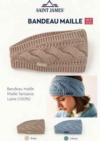 BANDEAU MAILLE – Bandeau en maille fantaisie 100% laine | Saint James
