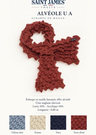 ALVÉOLE UNI – Écharpe adulte en maille fantaisie | Saint James