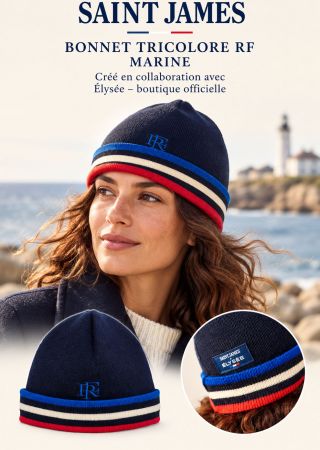 Bonnet tricolore en laine | SAINT JAMES x Elysée