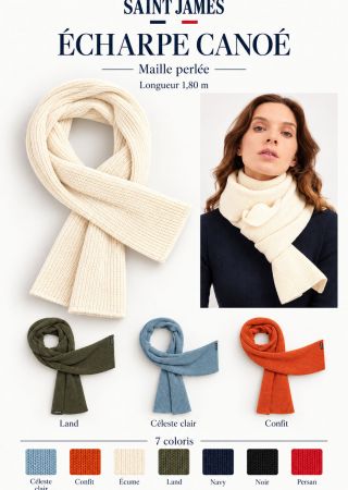 CANOÉ – Écharpe adulte 100% laine en maille perlée | Saint James