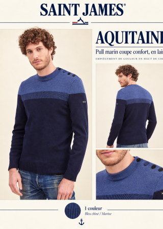 AQUITAINE Pull marin coupe confort, en laine |Saint James