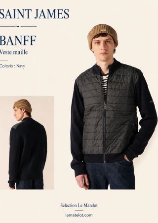 BANFF Veste homme en maille et toile| Saint James