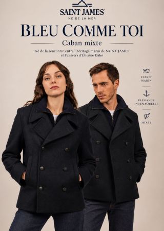 BLEU COMME TOI SAINT JAMES/DAHO-Caban-mixte-Drap de laine- Saint James | Le Matelot