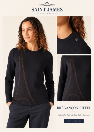 BRÉGANCON EIFFEL Pull à motif lurex | SAINT JAMES x La Tour Eiffel
