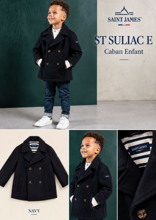 SULIAC Enfant Caban en drap de laine| Saint james