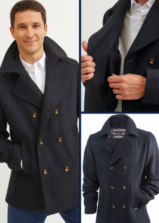 Caban authentique homme en drap de laine-Col tailleur- ST HILAIRE II- Saint James | Le Matelot
