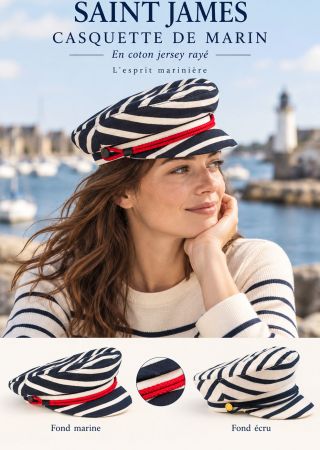 Casquette de Marin en jersey de coton rayé|Saint James