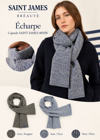 BRÉAUTÉ Écharpe en maille pleine laine mouliné |Saint James
