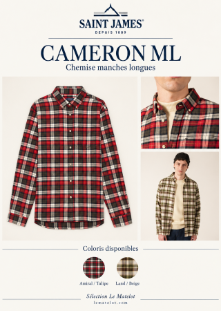 CAMERON Manches Longues en flanelle à carreaux|Saint James
