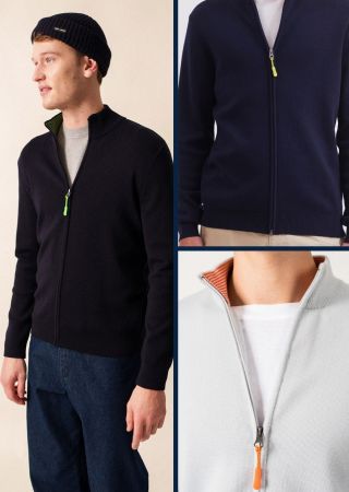 CREGGAN II Cardigan homme zippé, en laine mérinos |Saint James