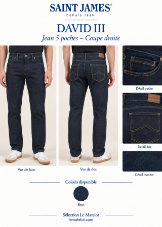 DAVID III Jean 5 coupe droite | Saint James