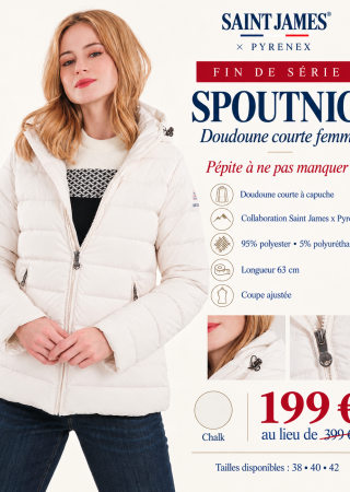 SPOUTNIC Doudoune courte  femme disponibles en 38/40/44/46 | SAINT JAMES & PYRENEX