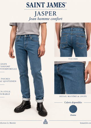 JASPER  Jean en DENIM  coupe confort, en coton |Saint James
