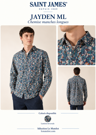 JAYDEN ML Chemise homme manches longues en popeline |Saint James