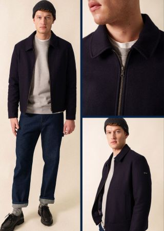 Blouson-homme–Drap de laine – Navy –St ADREIN- Saint James | Le Matelot