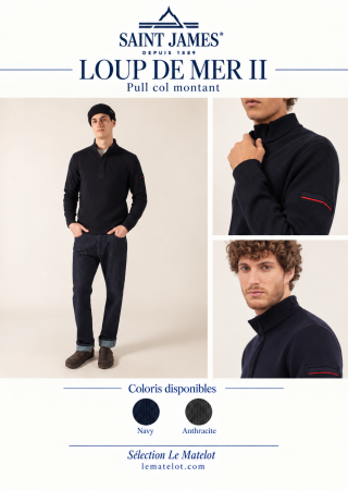 LOUP DE MER II Pull col montant laine ultra douce |Saint James