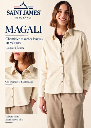 MAGALI ML Chemisier velours  |Saint James