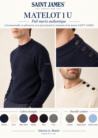 MATELOT 1 UNI pull marin homme| Saint James