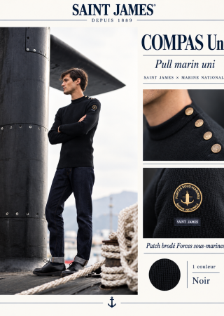 COMPAS Uni  Pull marin uni | Saint James x Marine nationale