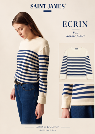 ECRINS Pull Pull rayé  en laine douce Saint James
