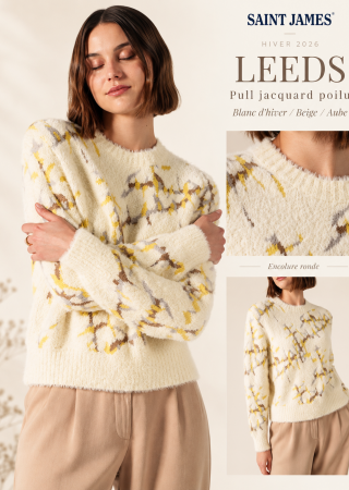 LEEDS Pull femme en jacquard laine poilue |Saint James