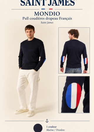 MONDIO Pull coudiére drapeau Français |Saint James