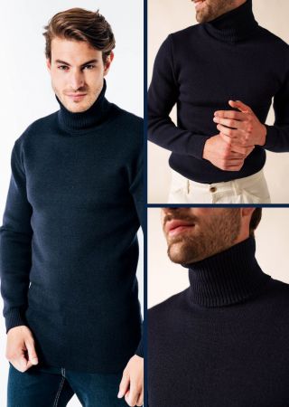 ROULÉ 1 Pull col roulé 3 plis Côte 1x1 | Saint James .