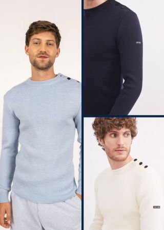 ROCHEFORT 1 Uni Pull marin en laine Mérinos|Saint James