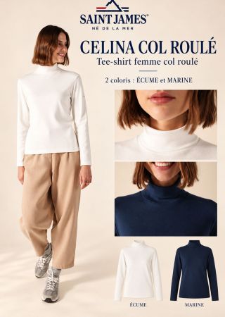 CÉLINA Sous-pull Manches longues col roulé uni |Saint James