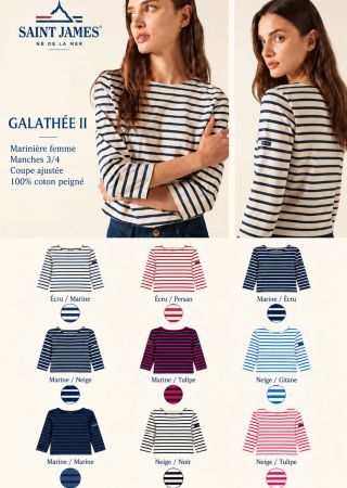 GALATHÉE II Marinière femme manches 3/4 en coton léger | Saint James