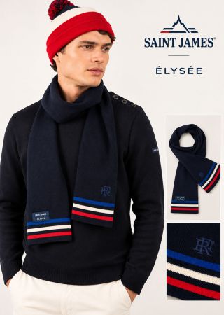 Écharpe tricolore en laine |SAINT JAMES x Elysée