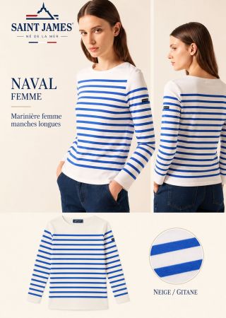 NAVAL FEMME – Marinière authentique en coton peigné | Saint James