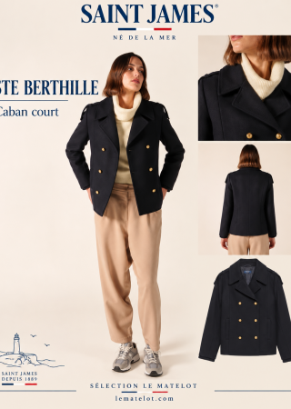 STE BERTHILLE Caban court femme doublure matelassée |Saint James