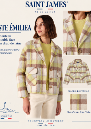 STE ÉMILIA Manteau court en drap de laine | Saint James