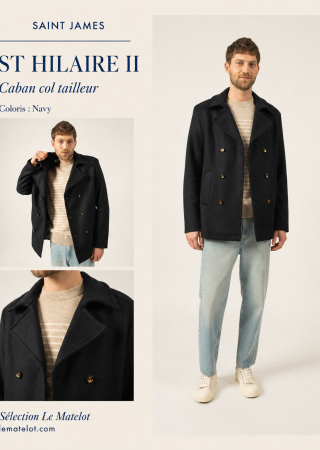 ST HILAIRE II Caban authentique homme en drap de laine-Col tailleur- Saint James | Le Matelot