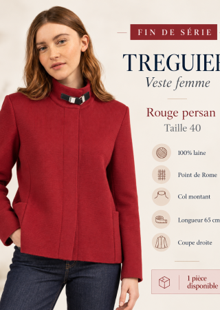 TREGUIER Veste en 100% Laine Point de Rome| Saint James