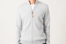 CREGGAN II Cardigan homme zippé, en laine mérinos Saint James