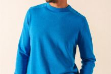 TREVISE Pull Col rond  en coton coupe confort et toile sur les épaules|Saint James