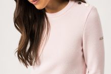 BREGANÇON UNI Pull marin rayé pure laine, coudières rayées