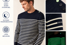 BINIC PHOSPHO Pull marin  en laine |Saint James