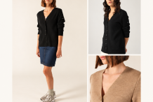 BLAINVILLE GILET long femme col V et poches plaquées|Saint James
