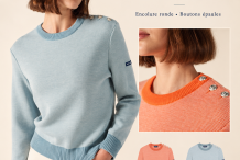 CANCALE CHINÉ Femme Pull Marin col rond |Saint James