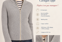 BAYONNE Cardigan zippé en maille perlée Saint James