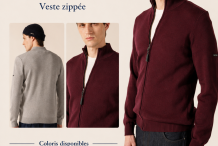CREGGAN II Cardigan homme zippé, en laine mérinos |Saint James